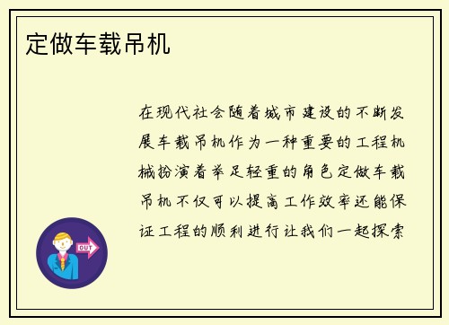 定做车载吊机